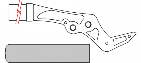Ручка+держатель наковальни T10-R12 для сучкорезов Vesco T10-20 80см